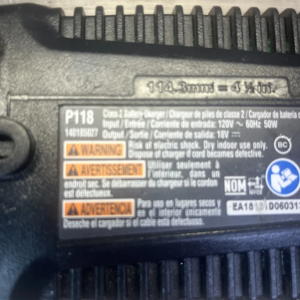 Ryobi P118 Lithium-ion/Ni-Cad ONE+ 18V IntelliPort Battery Charger Tested/Works